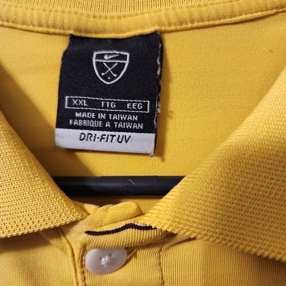 Nike Dri-Fit Polo Shirt XXL Yellow Red Striped Men's Golf‎ Casual Pre-Owned - Picture 4 of 11